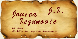 Jovica Kezunović vizit kartica